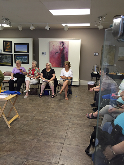 WSNC members watching JJ Jiangs painting demonstration